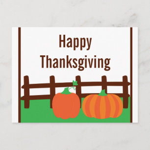 Fall Pumpkin Patch Thanksgiving Postcard