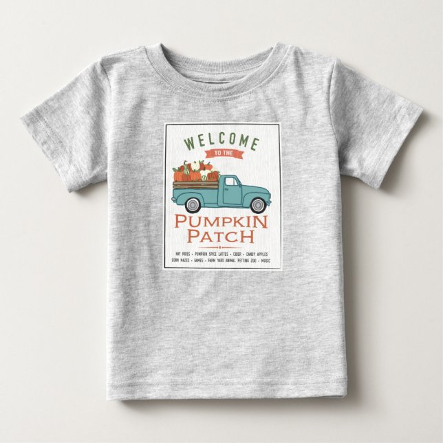Fall Pumpkin Patch Truck Baby T-Shirt (Front)