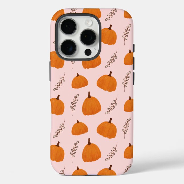 Fall Pumpkin Pattern Pink Case-Mate iPhone Case (Back)