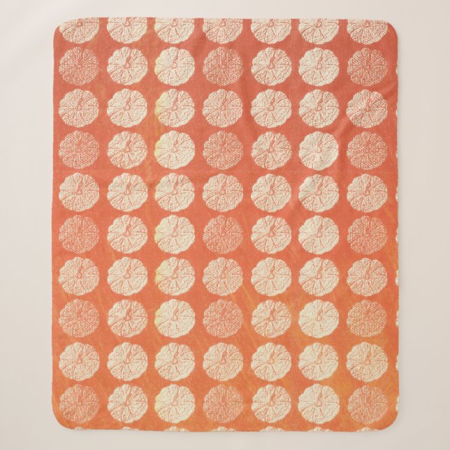 Fall Pumpkin Pattern Sherpa Blanket (Front)