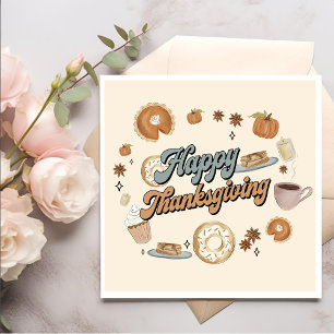 Fall Pumpkin Pie Thanksgiving Dinner Napkins