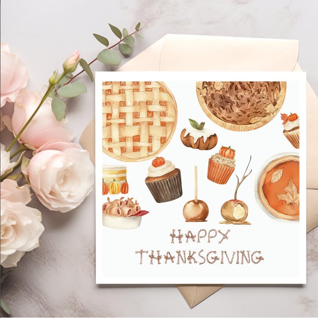 Fall Pumpkin Pie Thanksgiving Dinner Napkins (Creator Uploaded)