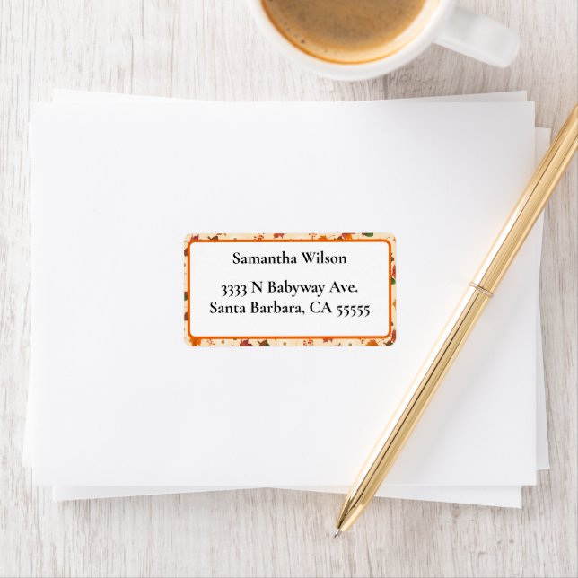 Fall Pumpkin Pink Baby Shower Address Label (Insitu)