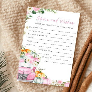 Fall Pumpkin Pink Truck Advice and Wishes Game