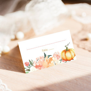 Fall Pumpkin Place Cards Food Tent Cards