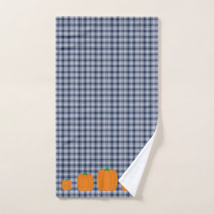 Fall Pumpkin Plaid Hand Towel