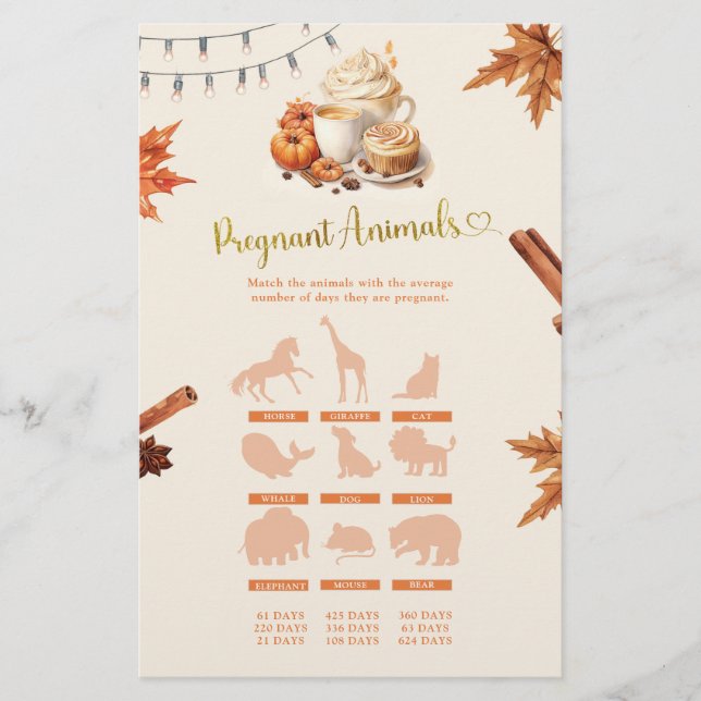 Fall Pumpkin Pregnant Animals Games (Front)