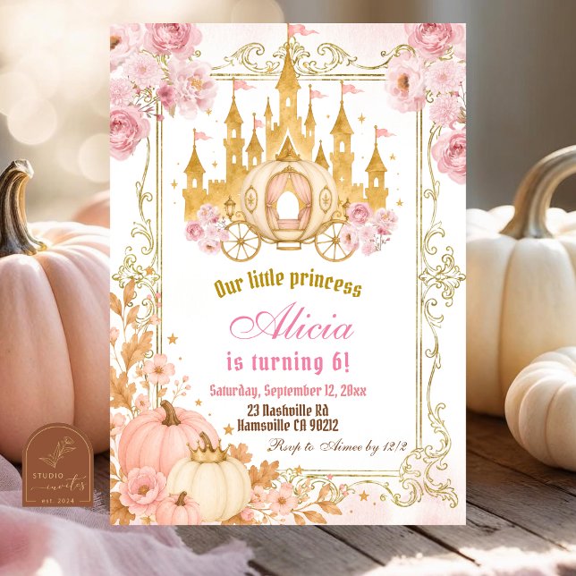 Fall Pumpkin Princess Birthday Invitation (Creator Uploaded)