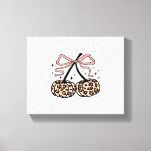 Fall Pumpkin, Pumpkin Cherries, Leopard Pumpkin, P Canvas Print