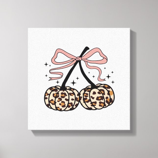 Fall Pumpkin, Pumpkin Cherries, Leopard Pumpkin, P Canvas Print (Front)