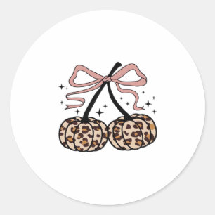 Fall Pumpkin, Pumpkin Cherries, Leopard Pumpkin, P Classic Round Sticker