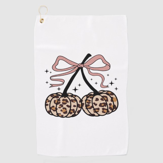 Fall Pumpkin, Pumpkin Cherries, Leopard Pumpkin, P Golf Towel (Front)