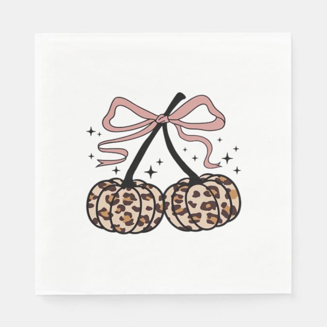 Fall Pumpkin, Pumpkin Cherries, Leopard Pumpkin, P Napkin (Front)