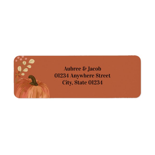 Fall pumpkin return address labels  (Front)