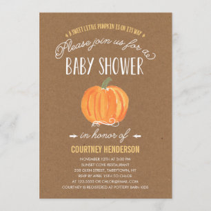 Fall Pumpkin Rustic   Baby Shower Invitation