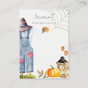 Fall Pumpkin Scarecrow Blank Jewellery Display Business Card