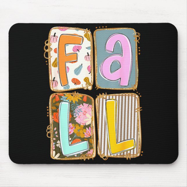 Fall Pumpkin Season Flower Thanksgiving Autumn Lea Mouse Mat (Front)