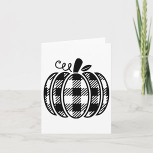 Fall Pumpkin Shirt Women's Halloween Buffalo Plaid Card