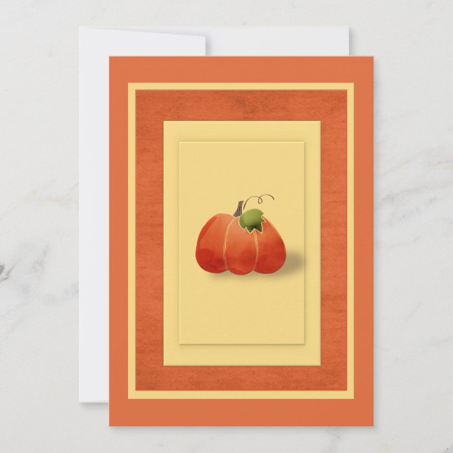 Fall Pumpkin Simple Tailored Invitation (Front)