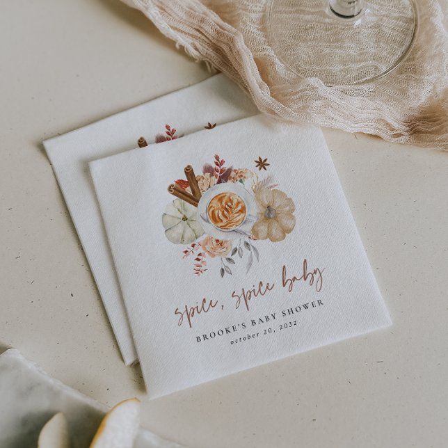 Fall Pumpkin Spice Baby Shower Napkin (Creator Uploaded)