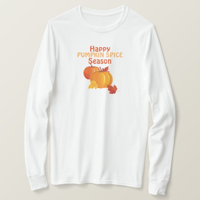 Fall Pumpkin Spice Basic Long Sleeve T-Shirt (Design Front)