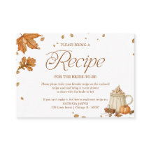 Fall Pumpkin Spice Bridal Shower Recipe Request