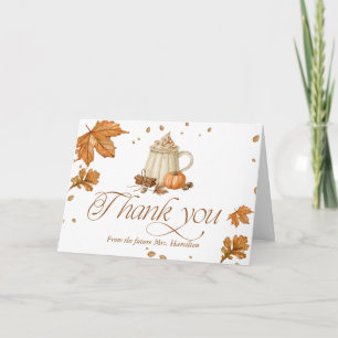 Fall Pumpkin Spice Bridal Shower Thank You Card