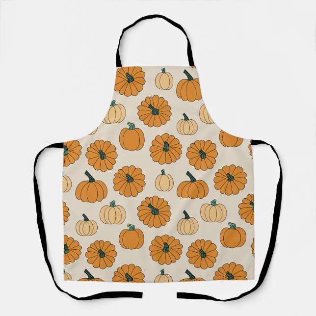 Fall pumpkin spice colours autumn pumpkins Thanksg Apron (Front)