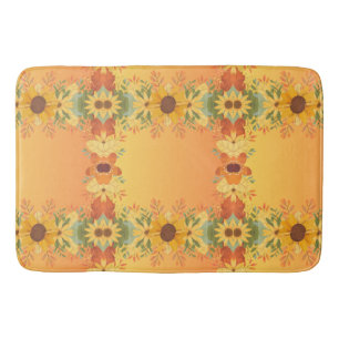 Fall Pumpkin Spice Halloween Thanksgiving Pumpkins Bath Mat