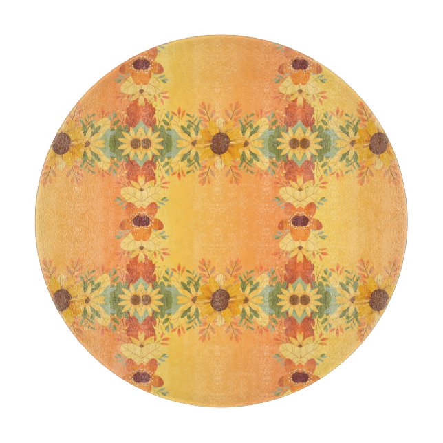 Fall Pumpkin Spice Halloween Thanksgiving Pumpkins Cutting Board (Front)