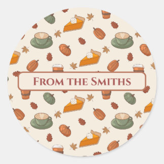 Fall Pumpkin Spice Homemade Treats Round Sticker 