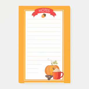 Fall Pumpkin Spice Post-It Notes
