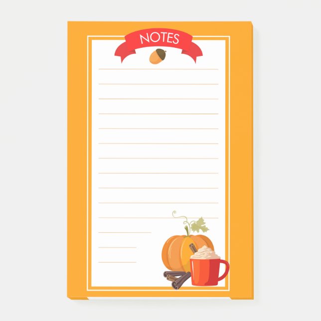 Fall Pumpkin Spice Post-It Notes (Front)