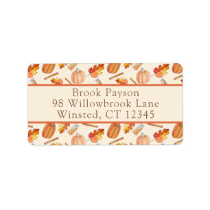 Fall Pumpkin Spice Return Address Label