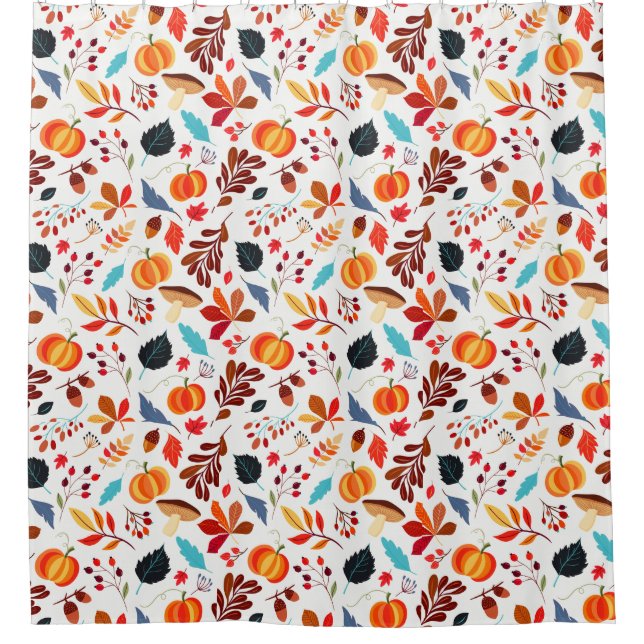 Fall Pumpkin Spice Shower Curtain (Front)