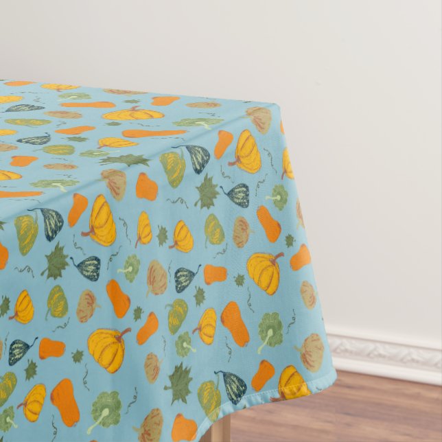  Fall Pumpkin & Squash Thanksgiving Pattern Tablecloth (In Situ)