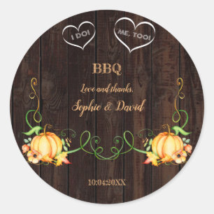 Fall Pumpkin String Lights Old Barn I DO BBQ Classic Round Sticker