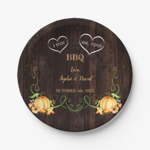 Fall Pumpkin String Lights Old Barn I DO BBQ Paper Plate