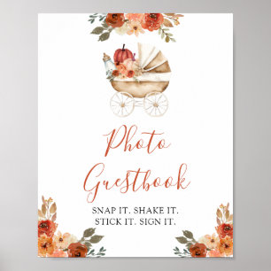 Fall Pumpkin Stroller Baby Shower Photo Guestbook