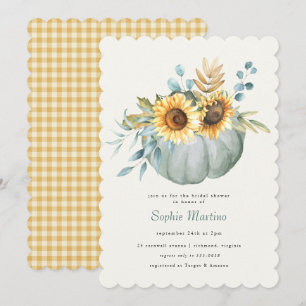 Fall Pumpkin Sunflower Country Bridal Shower Invit Invitation