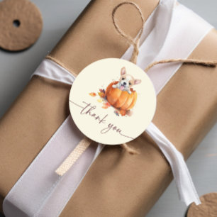 Fall Pumpkin Thank You Baby Shower Classic Round Sticker