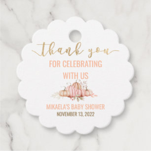 Fall Pumpkin Thank You Baby Shower Favour Tags