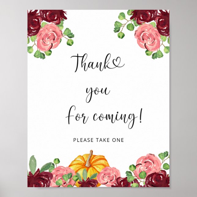 Fall pumpkin Thank you for coming  Poster (Front)