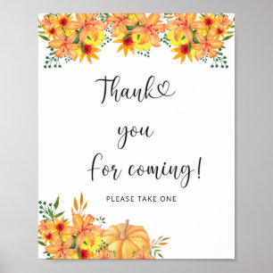 Fall pumpkin Thank you for coming Poster