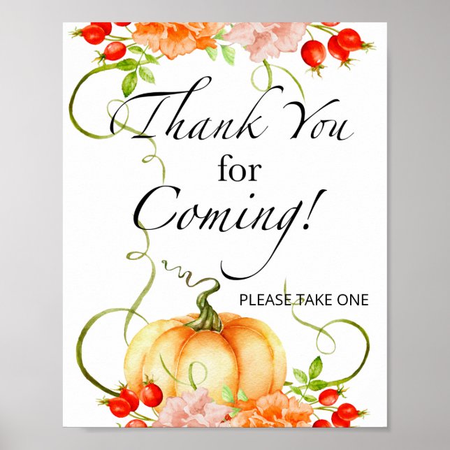 Fall pumpkin Thank you for coming Poster (Front)