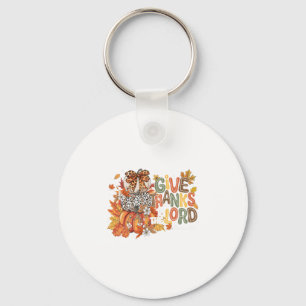 Fall Pumpkin Thanksgiving Christian Give Thanks To Key Ring