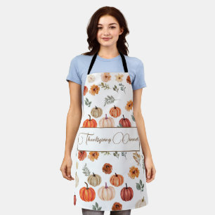 Fall Pumpkin Thanksgiving Dinner  Apron