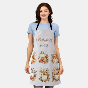 Fall Pumpkin Thanksgiving Dinner  Apron