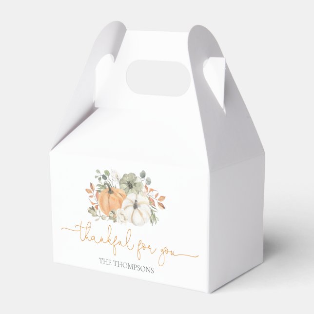 Fall Pumpkin Thanksgiving Favour Box (Front Side)