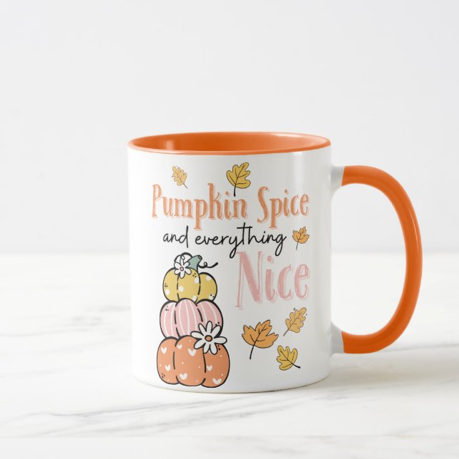 Fall/Pumpkin Theme Latte Mug (Right)